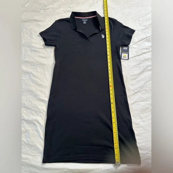 U.S. Polo Assn. Black Cotton Polo T-Shirt Dress M NWT - Picture 7 of 11